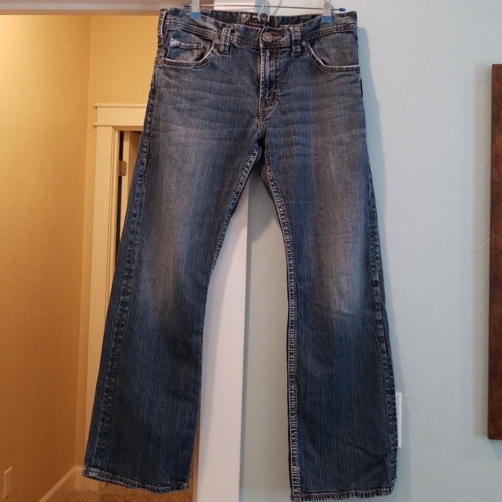 Mens Silver Jeans sz 34 x 32. EUC